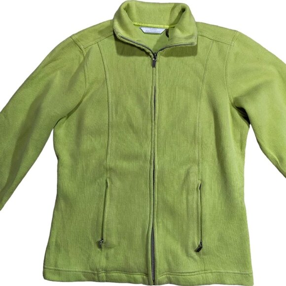 Y2K Lime Green Zip Up Cardigan Sweater Lady Hathaway Size Small - Picture 6 of 6